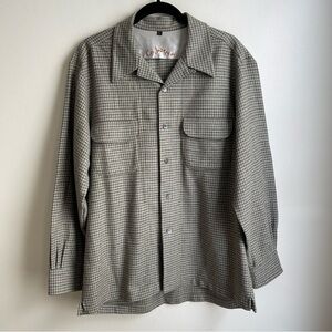 C Joseph NY Wool Houndstooth Shirt Shacket Jacket Bespoke Gorpcore $295 Large